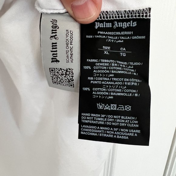 Palm Angels Classic Logo Over Tee White Black - Picture 5 of 6